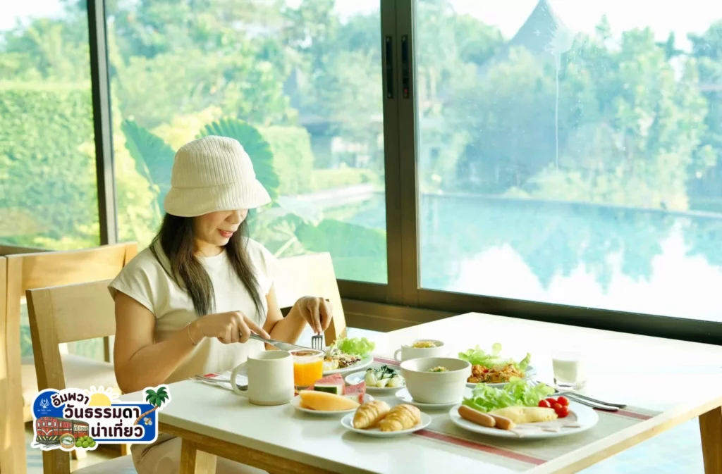 รีวิวที่พักอัมพวาสวยๆ ริมน้ำ ณ ทรีธารา โดยเพจ Wanna Go พักห้อง 2 Bedroom Poll Villa สระว่ายน้ำส่วนตัว บรรยากาศสวยๆ มองจากห้องพัก และ ทานอาหารริมน้ำ